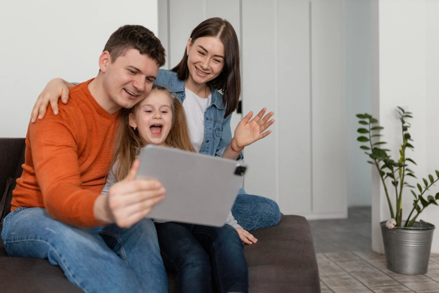 Family reviewing coverage options together