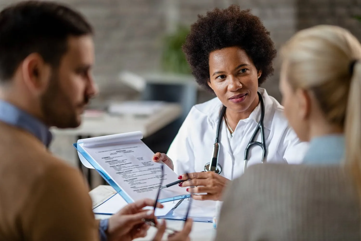 Doctor reviewing care options with a patient