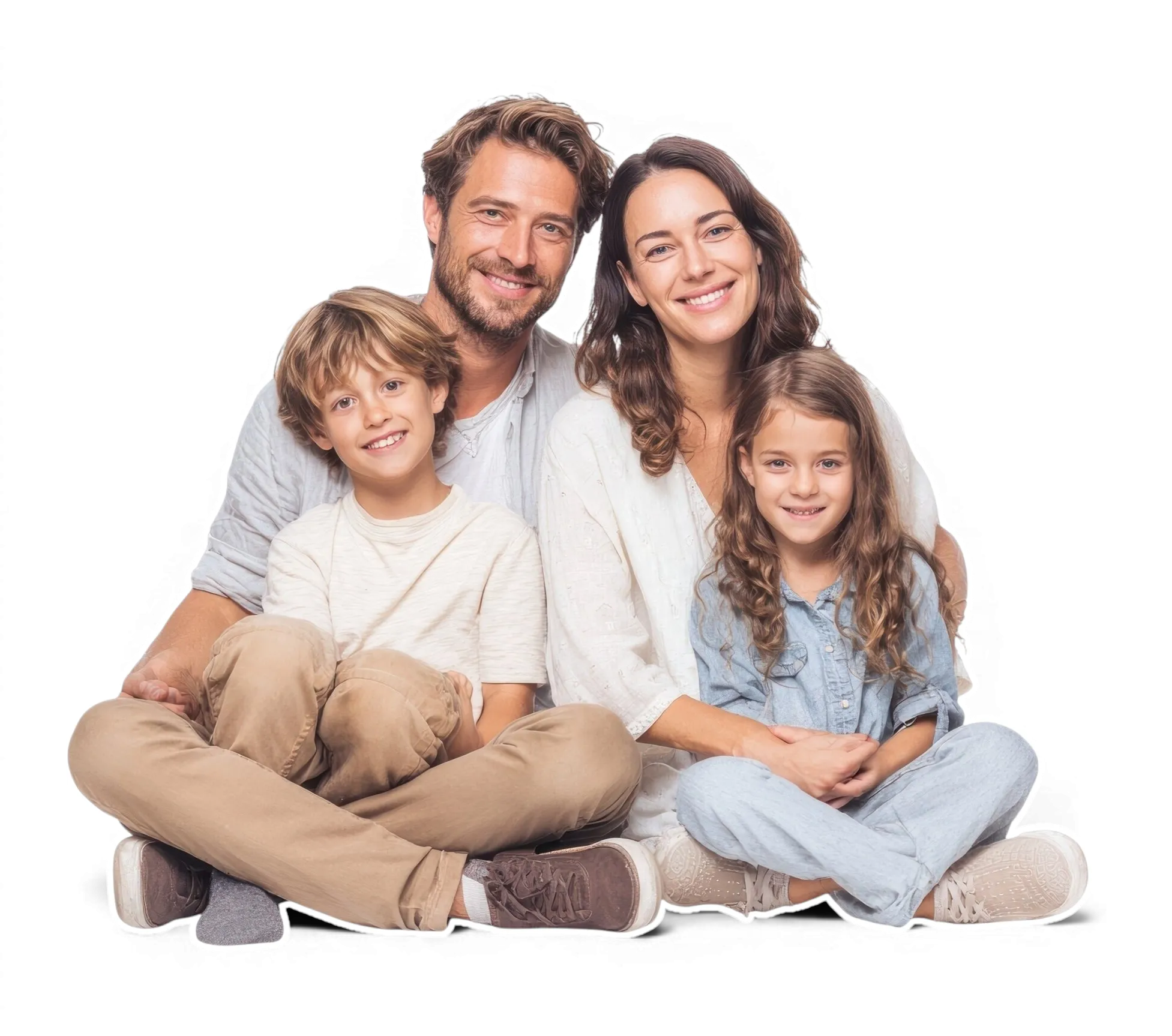 Family sharing a relaxed moment together